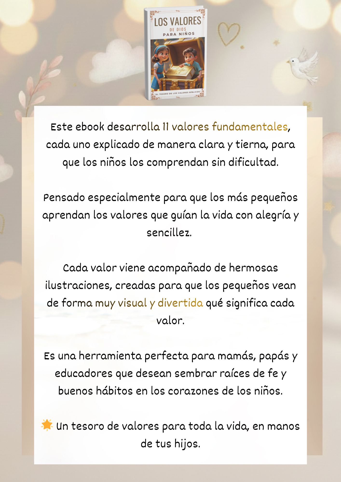 Los Valores de Dios para los Niños: "El Tesoro de los Valores Bíblicos"